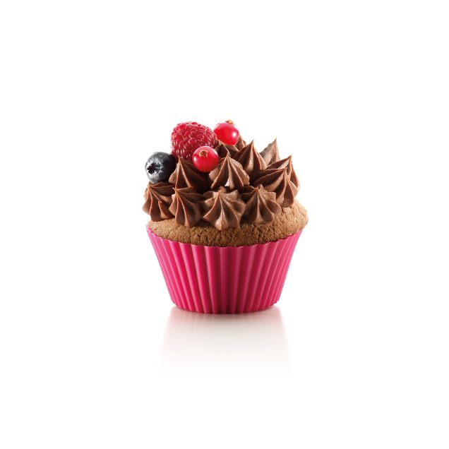 Caissettes Sur 7 Cm (X12) 12 moules en silicone réutilisables pour la cuisson de muffins.