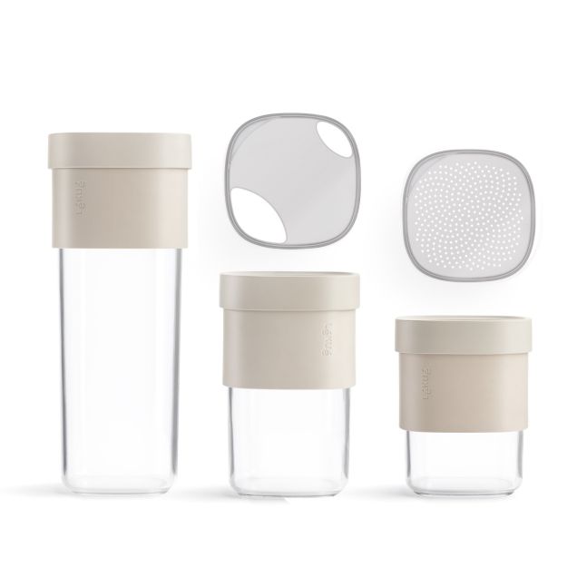 Set of 3 Flip Storage Containers Kit of 3 storage containers and 2 accessories