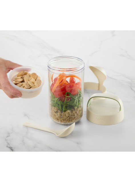 Natural Jar con cuchara, 600 ml ¡Tus alimentos frescos, fáciles de llevar y disfrutar!