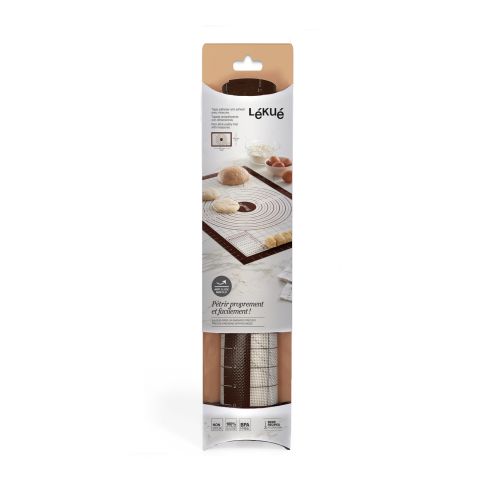 Non-stick pastry mat with measures, 24" x 16" Silicone pastry mat with measurements.