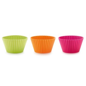 Set of 12 Muffin Cups, 7 cm 12 re-usable Silicone moulds for baking muffins.