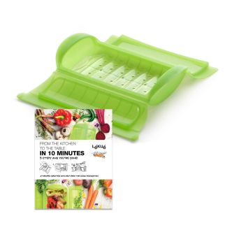 Microwave Steam Cooker with 10 Minute Cookbook Kit - 1-2 servings Healthy recipes in 10 minutes!