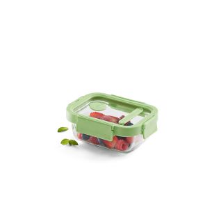 Glass leakproof Container Rectangular, 370 ml 370 ml capacity