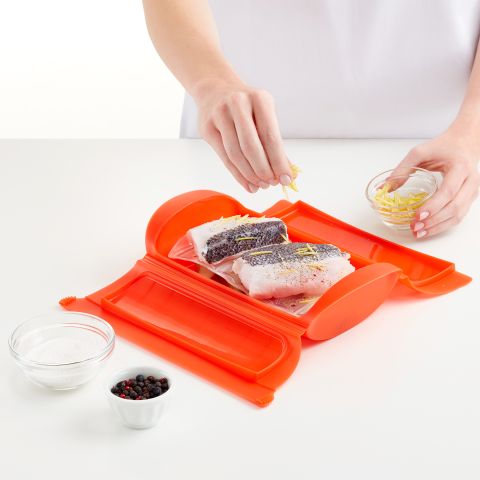 Microwave Steam Cooker with tray 1-2 p. Quick and healthy steam cooking in your microwave!