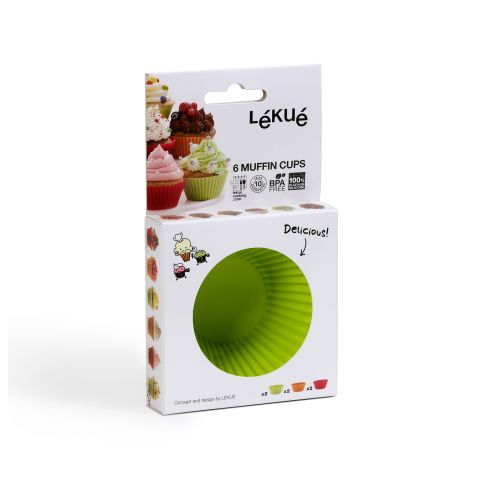 Set of 6 Muffin Cup, 7 cm 6 re-usable Silicone moulds for baking muffins.