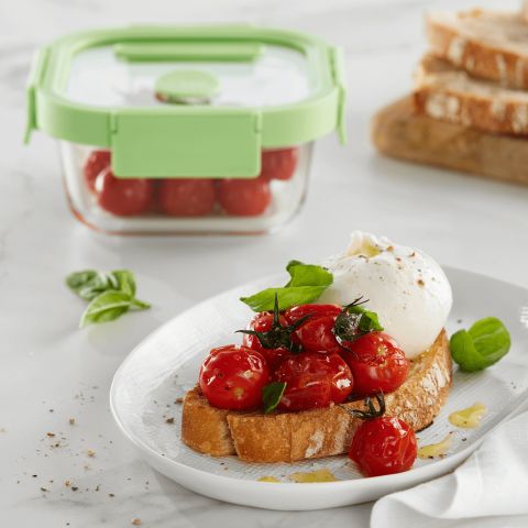 Glass Container leakproof Square, 320 ml 320 ml capacity