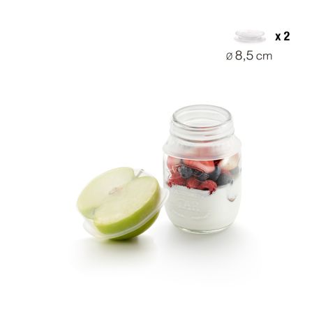 Couvercles extensibles ø 8,5 cm (2 uts) Alternative intelligente au film plastique alimentaire !