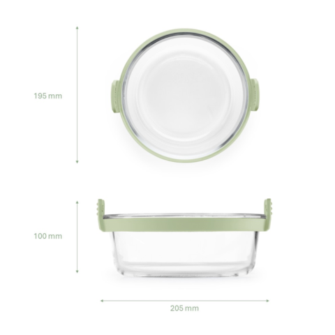 Air fryer Round Glass Dish Made of glass with easy-to-grip handles!