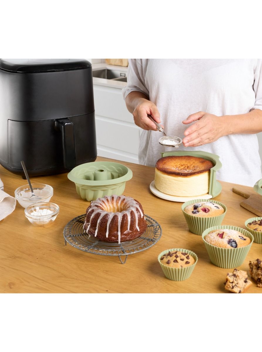 Moldes muffin para Air fryer 10cm, Set 4 ¡Ajuste perfecto, cocción perfecta!