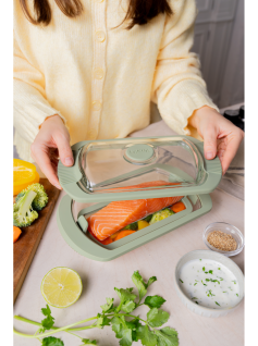 Cuiseur vapeur en verre, 2 p. La solution tout-en-un pour des recettes savoureuses en quelques minutes !