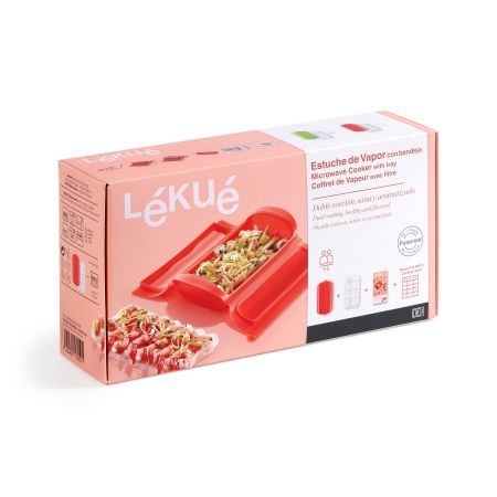 Estoig de Vapor amb safata 1-2 p. Cuina al vapor ràpida i saludable al microones!
