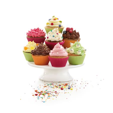Caissettes Sur 7 Cm  (X6) 6 moules en silicone réutilisables pour la cuisson de muffins.