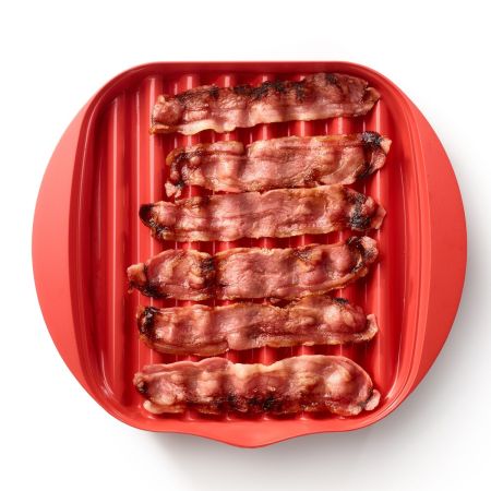 Microwave Bacon Cooker Cook bacon in the microwave quickly and cleanly.