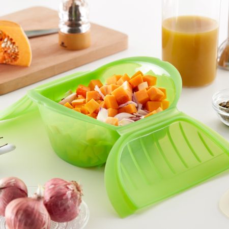 Estuche de Vapor hondo 3-4 p. ¡Cocina al vapor fácilmente verduras grandes y sopas en tu microondas!