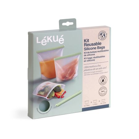 Kit de 3 bolsas reutilizables de silicona An alternative to single-use plastics!