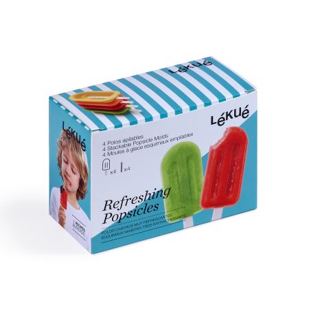 Kit de 4 polos apilables ¡Prepara recetas de paletas fáciles con estos moldes para helado!