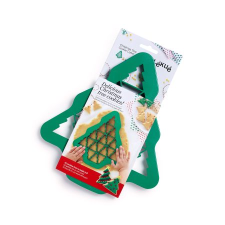 Christmas tree cookie cutter 19 Christmas tree-shaped cookies in a single mould.
