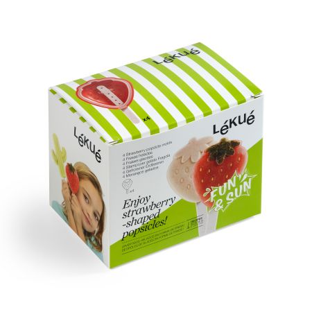 Kit de 4 fresas heladas ¡Disfruta de un helado con forma de fresa!
