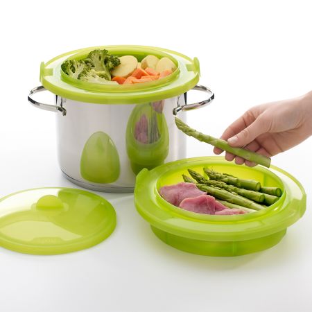 Vaporera ¡Cocina dos platos al mismo tiempo!