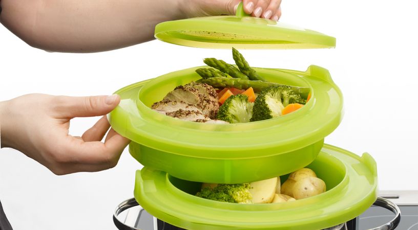 Vaporera ¡Cocina dos platos al mismo tiempo!