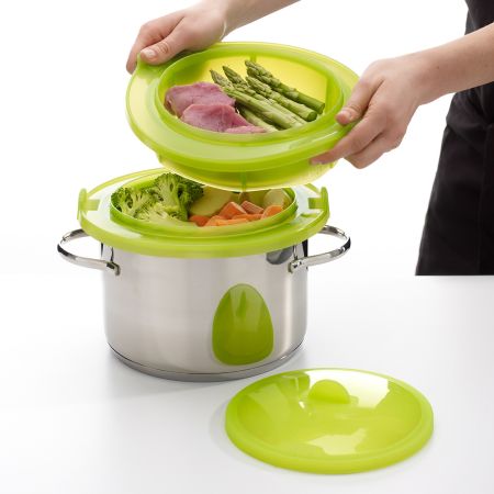 Vaporera ¡Cocina dos platos al mismo tiempo!