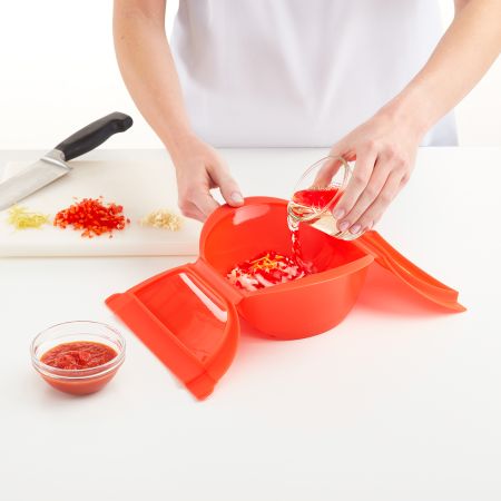 Estuche de Vapor hondo 1-2 p. ¡Cocina al vapor verduras y sopas fácilmente en tu microondas!
