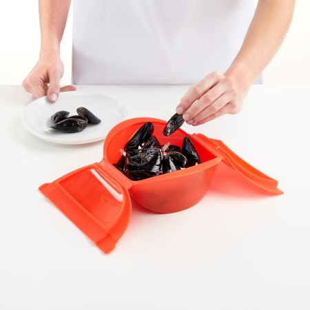 Estuche de Vapor hondo 1-2 p. ¡Cocina al vapor verduras y sopas fácilmente en tu microondas!