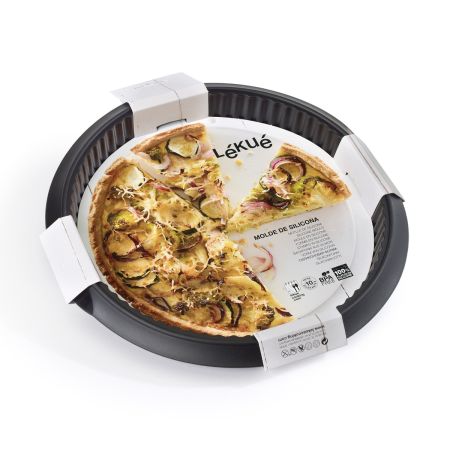 Molde Quiche  28Cm Hornea tus quiches en este molde redondo de silicona.