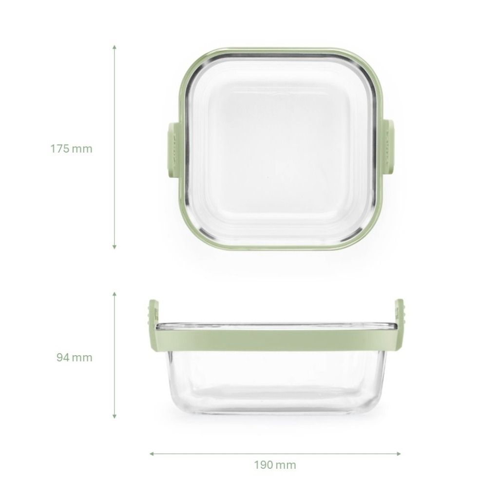 Cesta cuadrada de vidrio para freidora de aire Fabricada en vidrio ¡Con un agarre más cómodo!