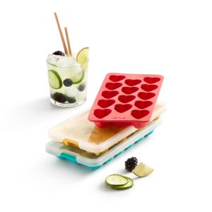 Cubitera con tapa corazón ¡La forma más divertida de refrescarte!
