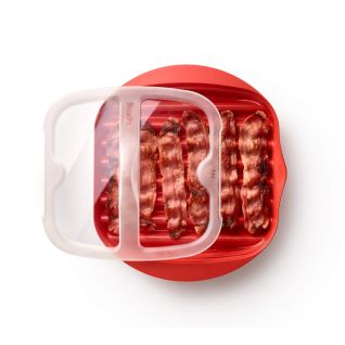 Microwave Bacon Cooker Cocina tocino en el microondas de forma rápida y limpia.