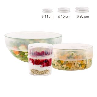 Kit Tapas extensibles reutilizables (3 uds) ¡Alternativa inteligente al envoltorio plástico de alimentos!