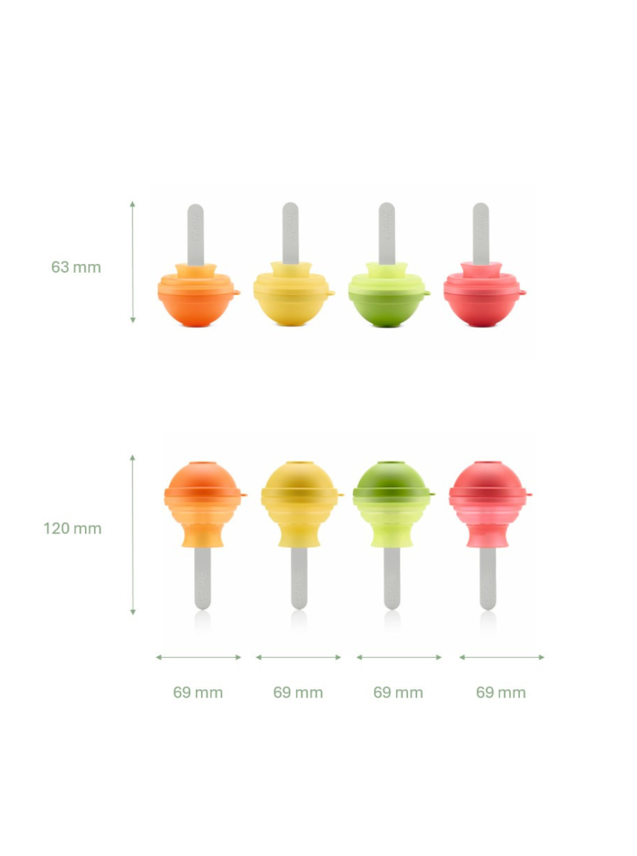 Ice Lollipop Moulds, Set of 4 Homemade pops, zero mess!