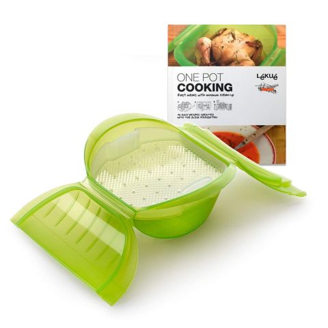 Deep Steam Case with Cookbook, 3-4P - Green