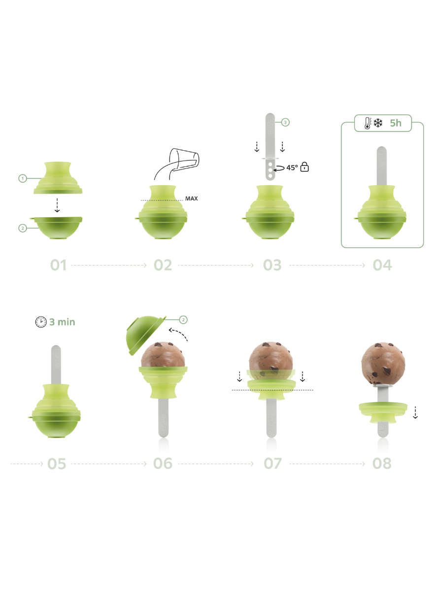 Ice Lollipop Moulds, Set of 4 Homemade pops, zero mess!