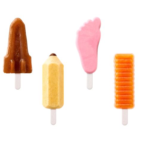 Set of 4 Iconic Ice Lolly Moulds Kit to make homemade ice cream