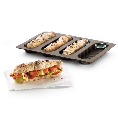 Mini Baguette Bread Pan Perforated 