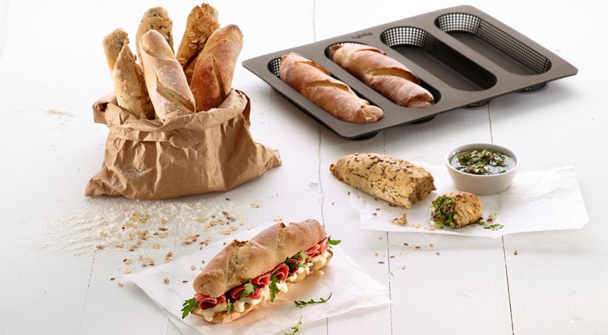 Mini Baguette Bread Pan Perforated 