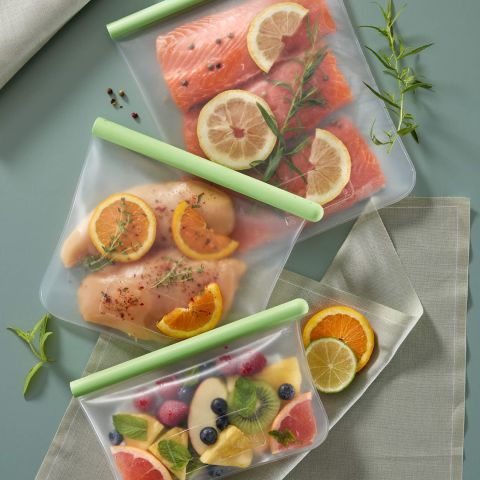 Set of 3 flat reusable bags Preserve the flavor!