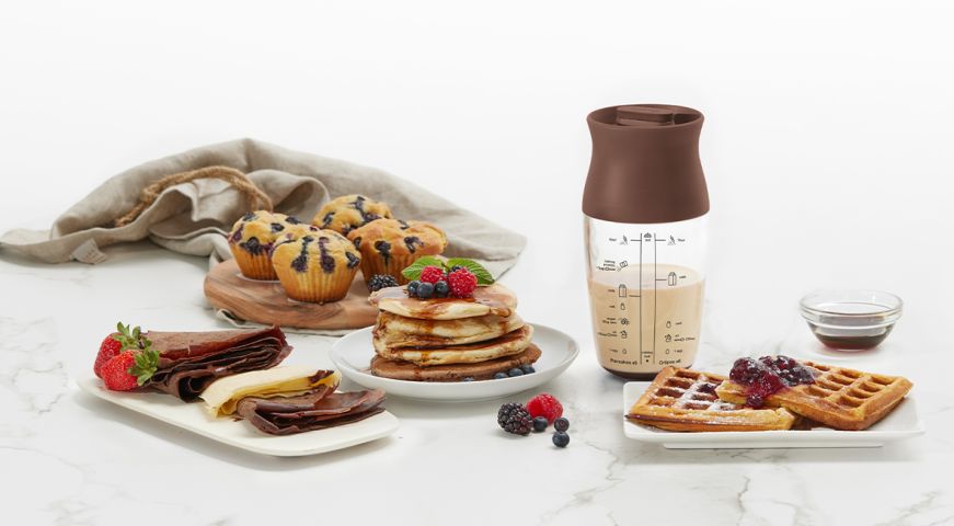 Shaker à pâtes pour crêpe et pancakes La pâte parfaite en seulement 2 minutes !
