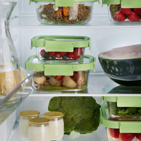 Glass leakproof Container Square, 1100 ml 1100 ml capacity