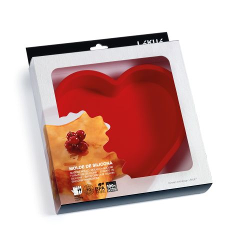 Heart Cake Mold A heart-shaped platinum silicone mold.