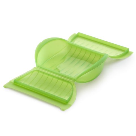 Microwave Steam Cooker With Tray & 10 Minute Cookbook, 3-4 Servings Healthy recipes in 10 minutes!