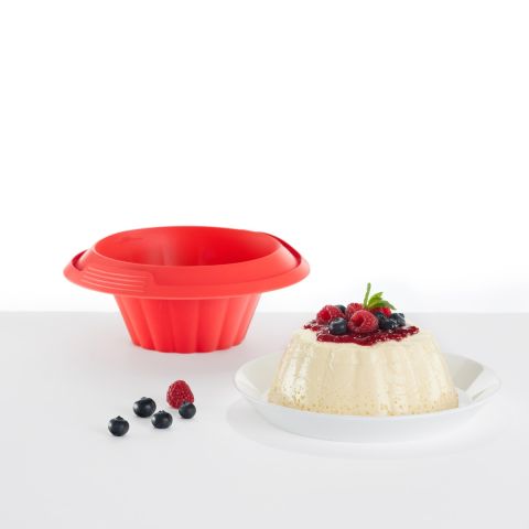 Molde para flan con plato ¡Giro seguro y perfecto!