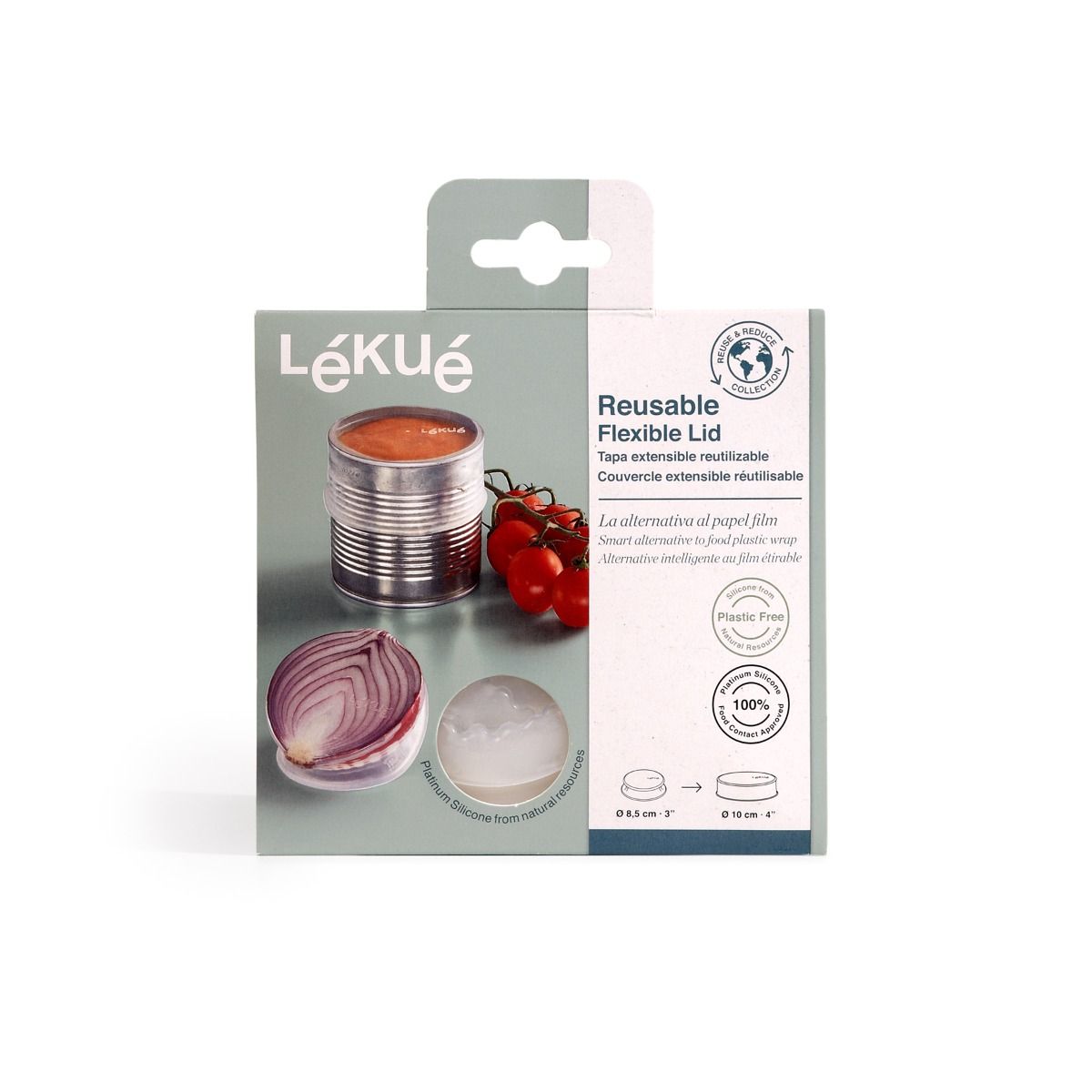 Reusable Flexible Stretch Lids ø 3.3 in (8.5 cm) Set of 2 - Transparent Smart alternative to food plastic wrap!