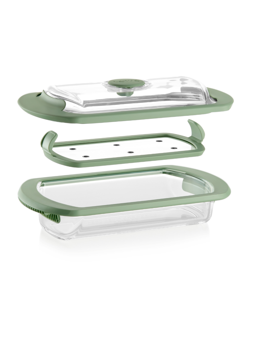 Glass Steam Cooker and Recipe book Set, 2p, Spanish All-in-one solution to cook tasty recipes in minutes!