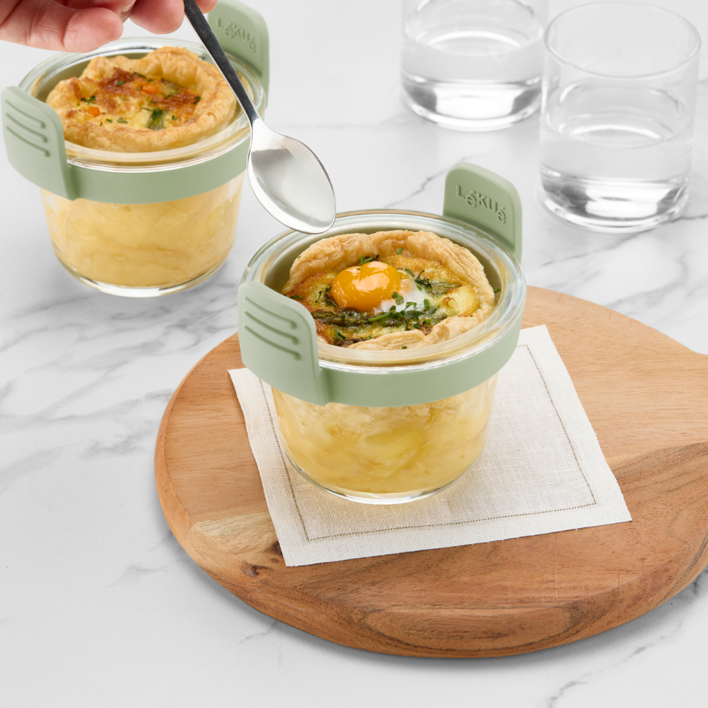 Mini vasos de vidrio para freidora de aire Set de 4 ¡Comidas para uno, más fáciles con tu freidora de aire!