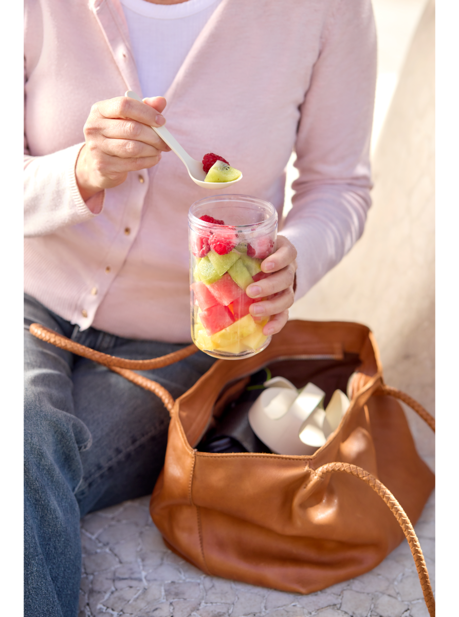 Natural Jar con cuchara, 600 ml ¡Tus alimentos frescos, fáciles de llevar y disfrutar!