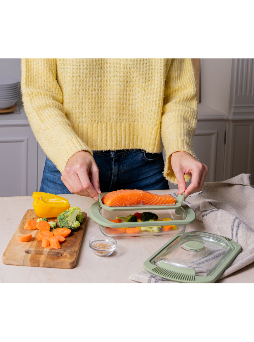 Glass Steam Cooker, 2 p. All-in-one solution to cook tasty recipes in minutes!