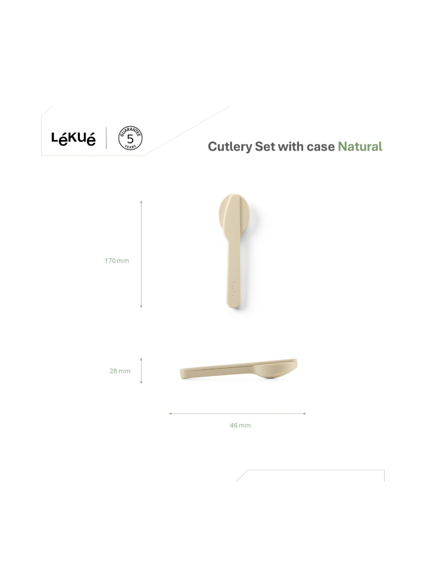 Set de cubiertos con funda Natural ¡Disfruta de tus comidas fuera de casa de la forma más higiénica!